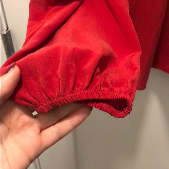 Red Joie Blouse with Cut Out Shoulders - Picture 3 of 3